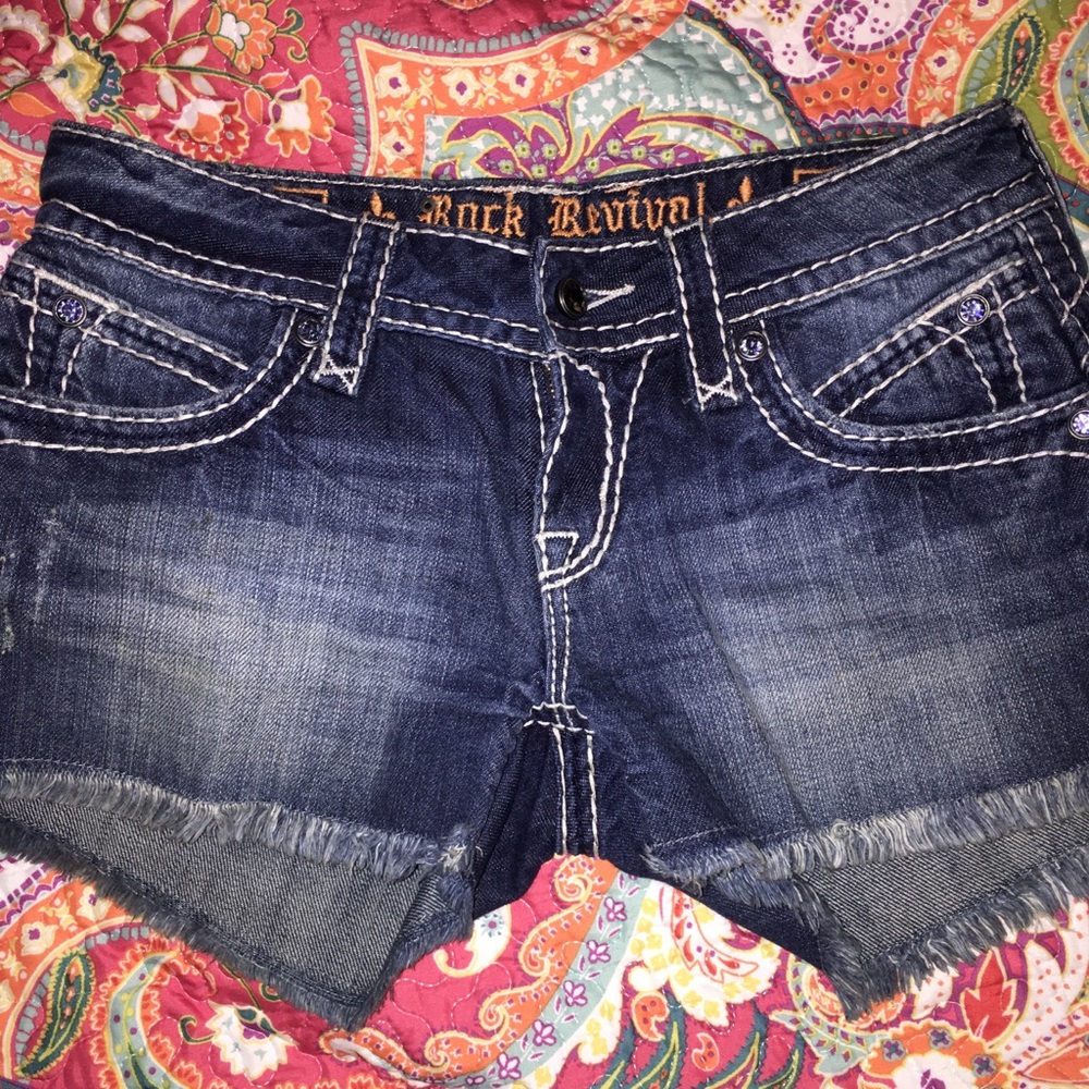 Rock Revival blue jean shorts size 28